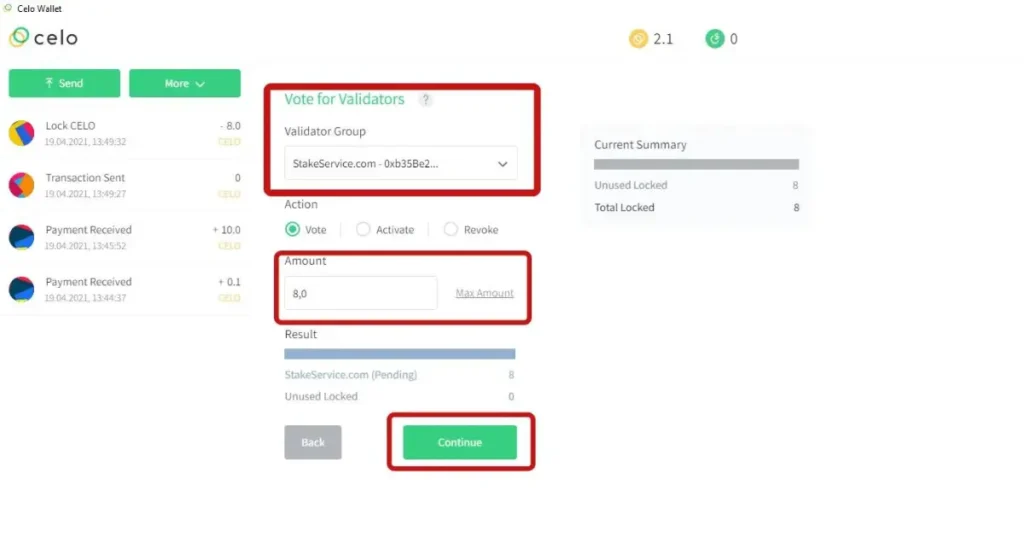 Red Squares pointing to input fields